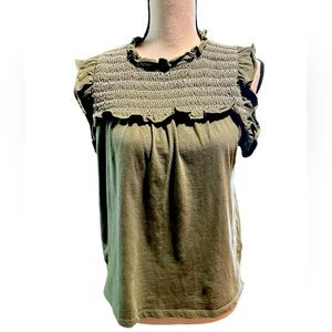 J. Crew ruffle sleeve smocked top